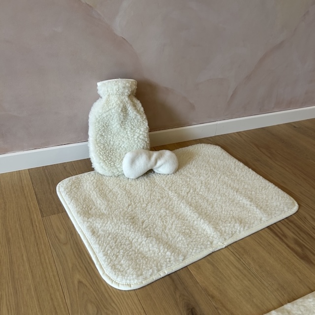 Bouillotte masque de relaxation pour les yeux et mini tapis de méditation