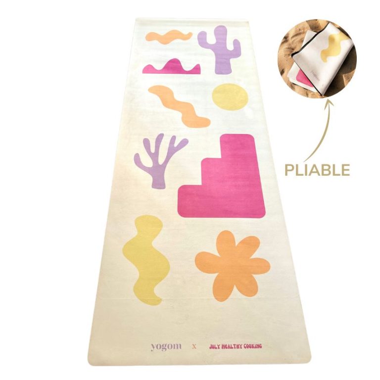 Tapis de Yoga de Voyage Yogom Écologique, Lavable, Pliable