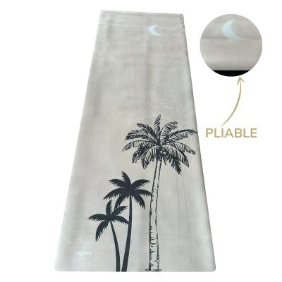 Tapis de yoga Voyage Palmier beige Yogom