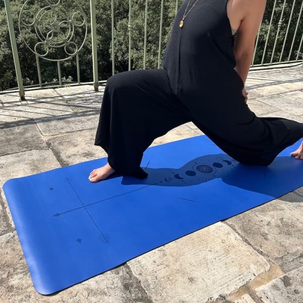 Tapis de yoga antidérapant Star Totem Bleu électrique Yogom focus