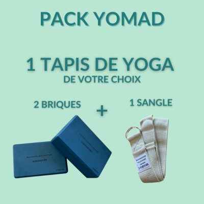Pack Yomad tapis de yoga épais + 2 briques + 1 sangle Yogom -20%