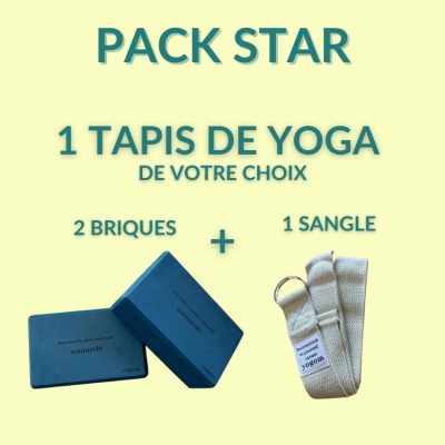 Pack Star tapis de yoga antidérapant + 2 briques + 1 sangle Yogom -20%
