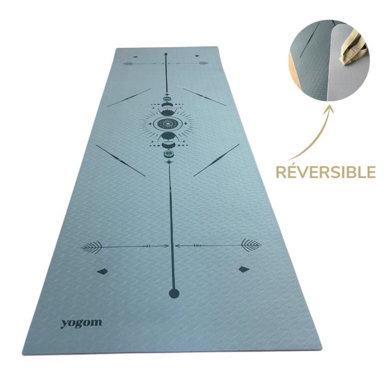 Tapis De Yoga Antidérapant 4 Mm - Caoutchouc Naturel, Lignes D'alignement (couleur Verte) - 3