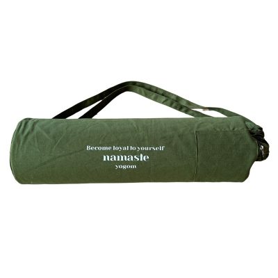Sac transport tapis de yoga coton mantra sauge Yogom