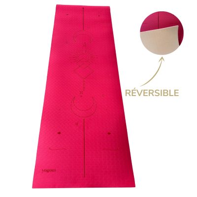 Tapis de yoga Yomad Solaire fraise et Corail Yogom