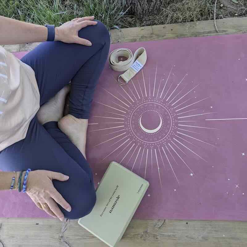Tapis de yoga Fitness Performance Lune rose focus design